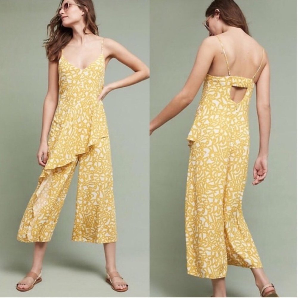 [SOLD] Anthropologie Maeve Brittany Yellow Jumpsuit NWOT